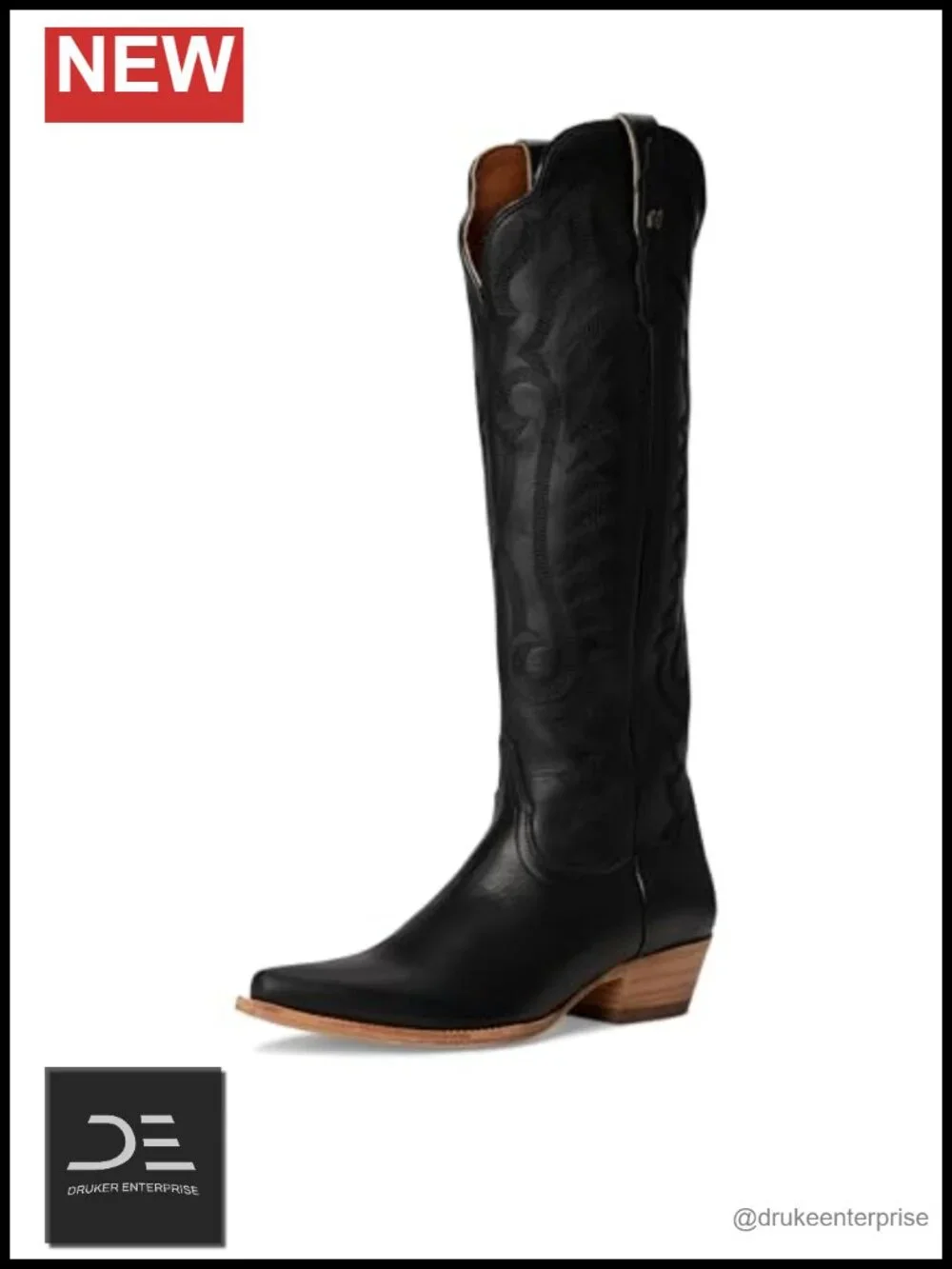 Women's Snip Toe Knee High Boots, Leather Zipper Closure, Low Heel